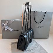 Balenciaga Crush Small Chain Bag Quilted In Full Black 25x15x9.5cm - 4