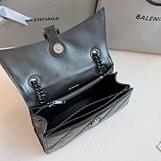 Balenciaga Crush Small Chain Bag Quilted In Full Black 25x15x9.5cm - 3