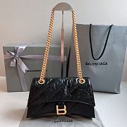 Balenciaga Crush Small Chain Bag Quilted In Black Gold 25x15x9.5cm - 1