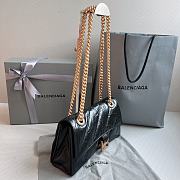 Balenciaga Crush Small Chain Bag Quilted In Black Gold 25x15x9.5cm - 5