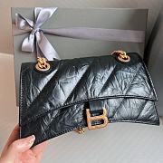 Balenciaga Crush Small Chain Bag Quilted In Black Gold 25x15x9.5cm - 3