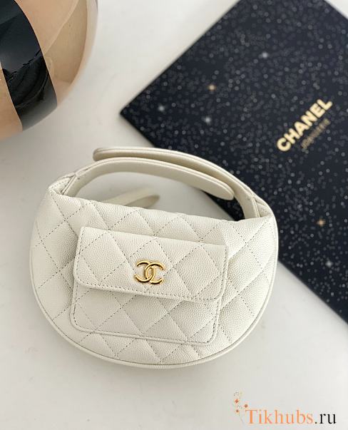 Chanel White Pouch Caviar Gold 16x16x5.5cm - 1