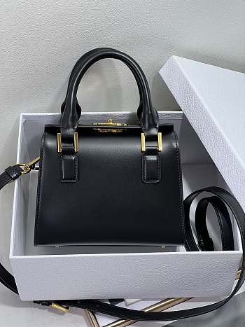 Dior Small Boston Bag Black Box Calfskin 20 x 12.5 x 16.2 cm