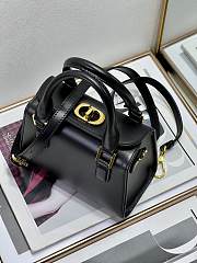 Dior Small Boston Bag Black Box Calfskin 20 x 12.5 x 16.2 cm - 3