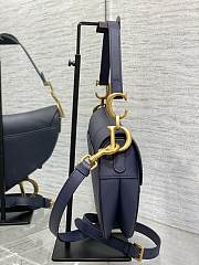 Dior Saddle Bag With Strap Navy Blue 25.5x20x6.5cm - 6