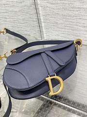 Dior Saddle Bag With Strap Navy Blue 25.5x20x6.5cm - 3