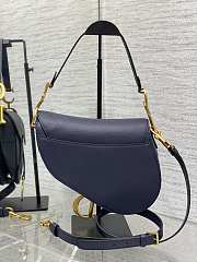 Dior Saddle Bag With Strap Navy Blue 25.5x20x6.5cm - 4