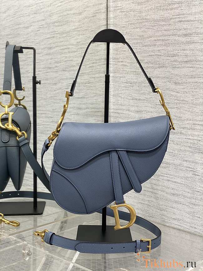 Dior Saddle Bag With Strap Blue 25.5x20x6.5cm - 1