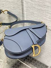 Dior Saddle Bag With Strap Blue 25.5x20x6.5cm - 5