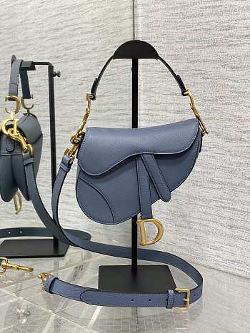Dior Mini Saddle Bag With Strap Blue 19 x 16 x 5 cm