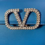 Valentino Small Vsling Grainy Calfskin Blue Handbag 22x17x9cm - 3
