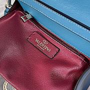 Valentino Small Vsling Grainy Calfskin Blue Handbag 22x17x9cm - 2