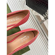 Gucci Women's High Heel Pumps Pink Leather 10cm - 5