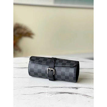 Louis Vuitton LV 3 Watch Case Black 20×9×9.5cm