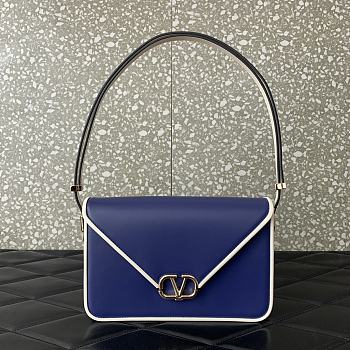 Valentino Garavani Shoulder Letter Bag Two-Tone Blue White 24x15.5x7cm