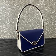 Valentino Garavani Shoulder Letter Bag Two-Tone Blue White 24x15.5x7cm - 3