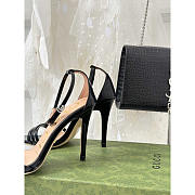 Gucci Leather Strap High Heel Sandals Black 10cm - 3