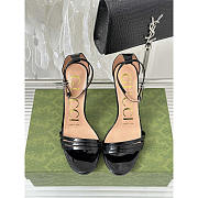 Gucci Leather Strap High Heel Sandals Black 10cm - 4