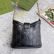 Gucci Wonka GG Up Leather Shoulder Bag Black 25x21x9cm - 2
