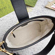 Gucci Wonka GG Up Leather Shoulder Bag Black White 25x21x9cm - 3