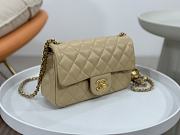 Chanel Flap Bag Beige Lambskin Bell 13x20x7cm - 3