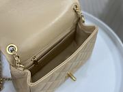 Chanel Flap Bag Beige Lambskin Bell 13x20x7cm - 5