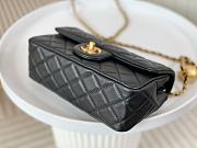 Chanel Flap Bag Black Lambskin Bell 13x20x7cm - 6