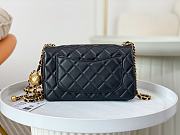 Chanel Flap Bag Black Lambskin Bell 13x20x7cm - 4