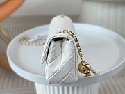 Chanel Flap Bag White Lambskin Bell 13x20x7cm - 6