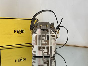 Fendi Mon Tresor Canvas Leather Bag 18x12x10cm