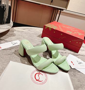 Christian Louboutin Mule Sandals Heels Green 8.5cm