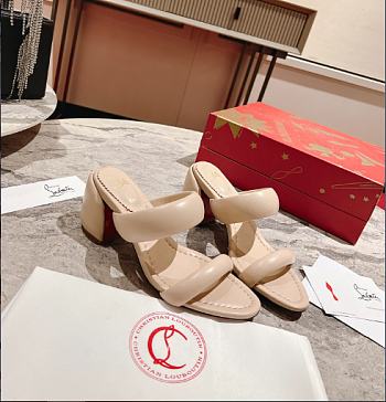 Christian Louboutin Mule Sandals Heels Beige 8.5cm