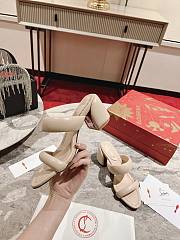 Christian Louboutin Mule Sandals Heels Beige 8.5cm - 2