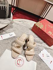 Christian Louboutin Mule Sandals Heels Beige 8.5cm - 3