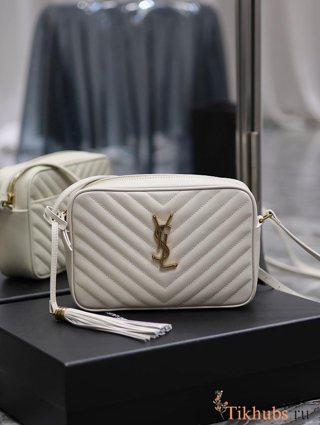 YSL Lou Camera White Gold Bag 23x16x6cm - 1