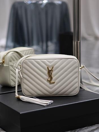 YSL Lou Camera White Gold Bag 23x16x6cm