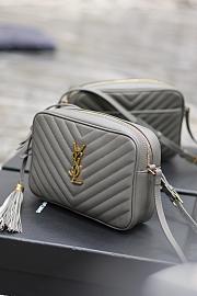 YSL Lou Camera Grey Gold Bag 23x16x6cm - 5