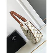 Celine Ava Triomphe Soft Bag White 23x13.5x6cm - 5