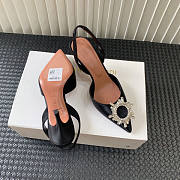 Amina Muaddi Black Slingback Heels 95 - 5