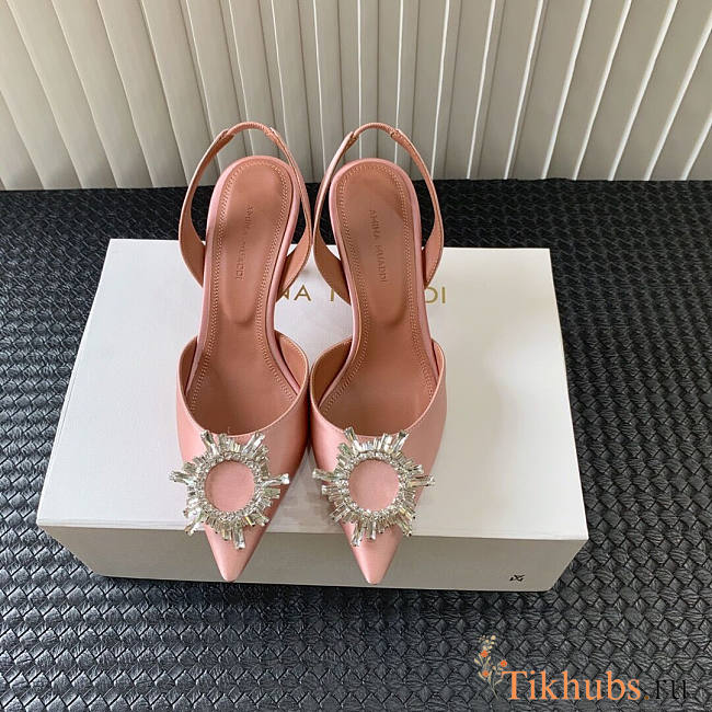 Amina Muaddi Pink Slingback Heels 95 - 1