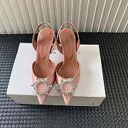 Amina Muaddi Pink Slingback Heels 95 - 1