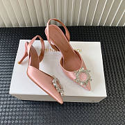 Amina Muaddi Pink Slingback Heels 95 - 3