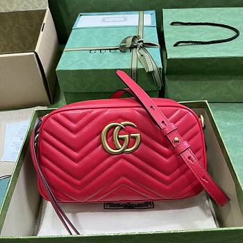 Gucci Small Marmont Red Camera Bag 24x13x7cm