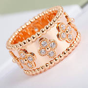 Van Cleef & Arpels Rose Gold Perlée Clovers Ring - 2