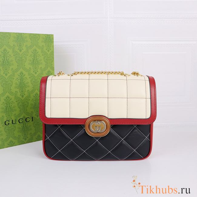 Gucci Deco Small Shoulder Bag Black White 25x19.5x8cm - 1