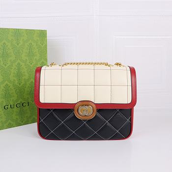 Gucci Deco Small Shoulder Bag Black White 25x19.5x8cm