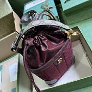 Gucci Mini GG Canvas Shoulder Bag Burgundy 16x18x5cm - 3