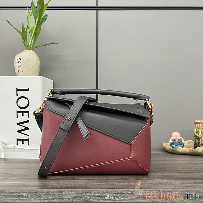 Loewe Small Puzzle Bicolor Shoulder Bag Chocolatebur 24x10.5x16cm - 1