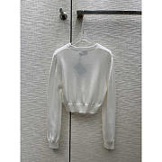 Prada Chenille Logo Crewneck Sweatshirt White - 2