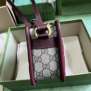 Gucci Mini GG Canvas Shoulder Bag Wine 21.5x14x7cm - 6